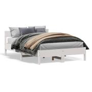 vidaXL Sängram utan madrass vit 160x200 cm massiv furu
