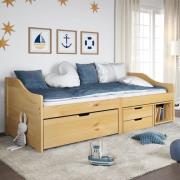 vidaXL Dagbädd med 3 lådor IRUN 90x200 cm massiv furu