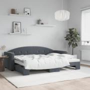 vidaXL Dagbädd utdragbar mörkgrå 80x200 cm sammet