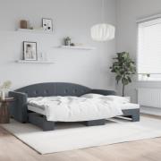 vidaXL Dagbädd utdragbar mörkgrå 90x200 cm sammet