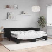vidaXL Dagbädd utdragbar med madrasser svart 90x190 cm sammet