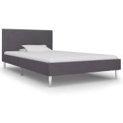 vidaXL Sängram utan madrass grå tyg 90x200 cm