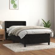 vidaXL Ramsäng med madrass svart 80x200 cm sammet