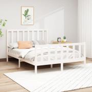 vidaXL Sängram utan madrass vit 140x190 cm massiv furu