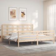 vidaXL Sängram med huvudgavel 200x200 cm massivt trä