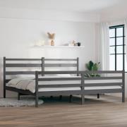 vidaXL Sängram massiv furu 200x200 cm grå