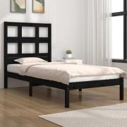 vidaXL Sängram svart massiv furu 75x190 cm