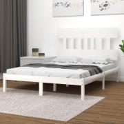 vidaXL Sängram vit massivt trä 140x190 cm