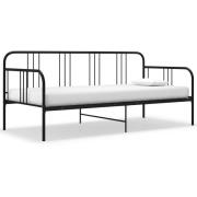 vidaXL Sängram bäddsoffa svart metall 90x200 cm