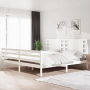 vidaXL Sängram utan madrass vit 200x200 cm massiv furu