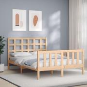 vidaXL Sängram utan madrass 140x200 cm massiv furu
