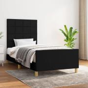 vidaXL Sängram utan madrass svart 90x200 cm tyg
