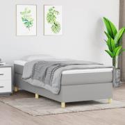 vidaXL Sängram utan madrass ljusgrå 90x190 cm tyg