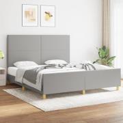 vidaXL Sängram utan madrass ljusgrå 180x200 cm tyg