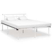 vidaXL Sängram vit metall 160x200 cm