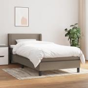 vidaXL Ramsäng med madrass taupe 90x190 cm tyg