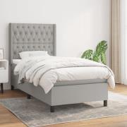 vidaXL Ramsäng med madrass ljusgrå 100x200 cm tyg