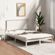 vidaXL Sängram utan madrass vit 140x190 cm massiv furu