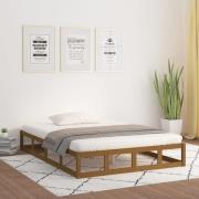 vidaXL Sängram honungsbrun 120x200 cm massivt trä