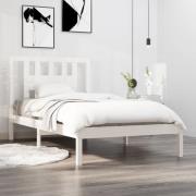 vidaXL Sängram vit massiv furu 90x200 cm