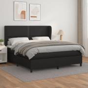 vidaXL Ramsäng med madrass svart 180x200 cm konstläder