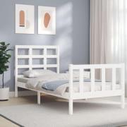 vidaXL Sängram utan madrass vit 90x190 cm massiv furu