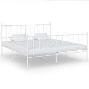 vidaXL Sängram utan madrass vit metall 140x200 cm