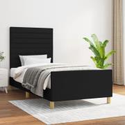vidaXL Sängram utan madrass svart 100x200 cm tyg