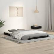 vidaXL Sängram 120x190 cm massiv furu svart