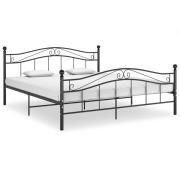 vidaXL Sängram utan madrass svart metall 180x200 cm