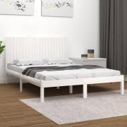vidaXL Sängram utan madrass vit 200x200 cm massiv furu