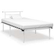vidaXL Sängram vit metall 100x200 cm