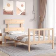 vidaXL Sängram utan madrass 90x200 cm massiv furu