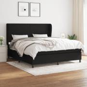 vidaXL Ramsäng med madrass svart 180x200 cm tyg