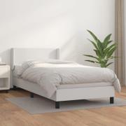 vidaXL Ramsäng med madrass vit 80x200 cm konstläder
