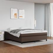 vidaXL Boxspring-sängram brun 160x200 cm konstläder