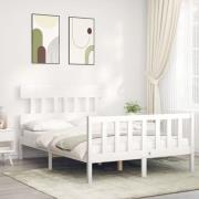 vidaXL Sängram utan madrass vit 120x200 cm massiv furu