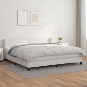 vidaXL Ramsäng med madrass vit 200x200 cm konstläder