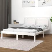 vidaXL Sängram vit massivt trä 200x200 cm