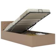 vidaXL Sängram hydraulisk förvaring cappuccino konstläder 90x200 cm