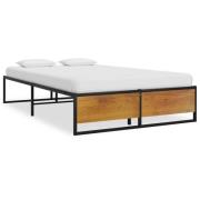 vidaXL Sängram utan madrass svart metall 120x200 cm