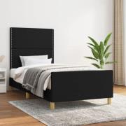 vidaXL Sängram utan madrass svart 100x200 cm tyg