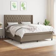 vidaXL Ramsäng med madrass taupe 160x200 cm tyg