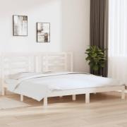 vidaXL Sängram utan madrass vit 200x200 cm massiv furu