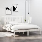 vidaXL Sängram vit massiv furu 140x200 cm