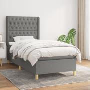 vidaXL Ramsäng med madrass mörkgrå 100x200 cm tyg