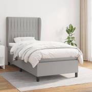 vidaXL Ramsäng med madrass ljusgrå 90x190 cm tyg