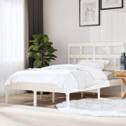 vidaXL Sängram massivt trä 150x200 cm vit