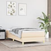 vidaXL Boxspring-sängram gräddvit 90x190 cm tyg