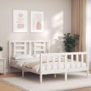 vidaXL Sängram utan madrass vit 140x190 cm massiv furu